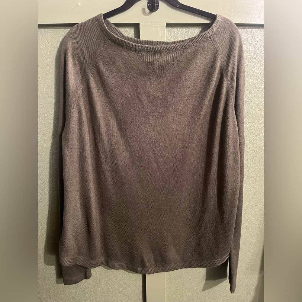 Sweet Romeo Taupe Scoopneck Lightweight Sweater